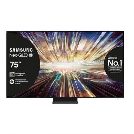 Samsung Smart TV 75'' QE75QN800DTXZT Neo QLED 8K Mini LED Graphite Black 2024, Processore NQ8 AI GEN2, 8K AI Upscaling, Infinity One Design, Dolby Atmos