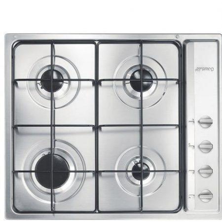 Smeg S64S piano cottura Acciaio inox Da incasso 60 cm Gas 4 Fornello(i)