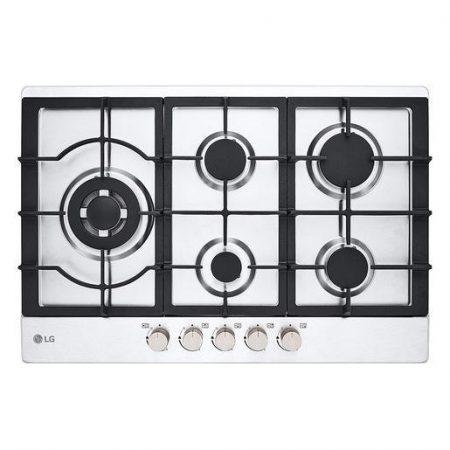 LG CBGZ3016S Piano cottura a gas 75cm, 11,5kW, 5 bruciatori, Griglie in ghisa, Piatto inox