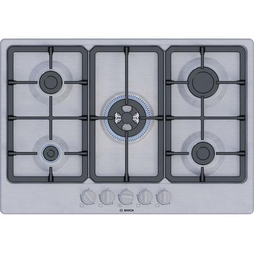Bosch Serie 4 PGQ7B5K90 Piano cottura a gas 75 cm 5 fuochi Acciaio Inox