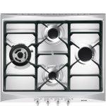 Smeg Cucina SR264XGH2 piano cottura Nero, Argento Da incasso 60 cm Gas 4 Fornello(i)
