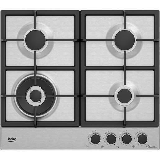 Beko HIAW64225SXE: Piano a Gas con PractiClean, 3 Bruciatori + 1 Wok, 60 cm