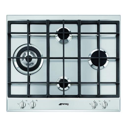 Smeg P64XGHUE Incasso Piano cottura a gas Nero, Acciaio inossidabile piano cottura