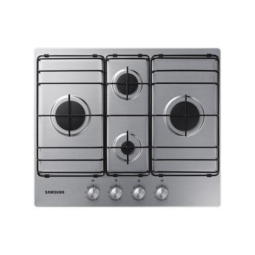 Samsung NA64H3110BS Piano cottura a gas 60cm 4 bruciatori Griglie in smalto, Inox