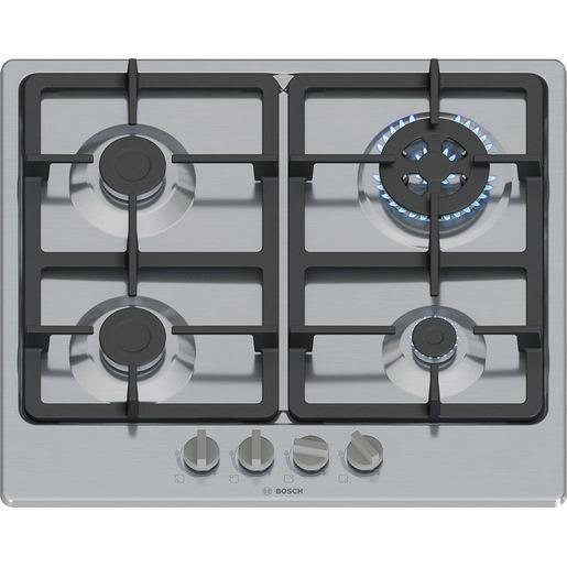 Bosch Serie 4 PGH6B5K90 Piano cottura a gas 60 cm 4 fuochi Acciaio Inox