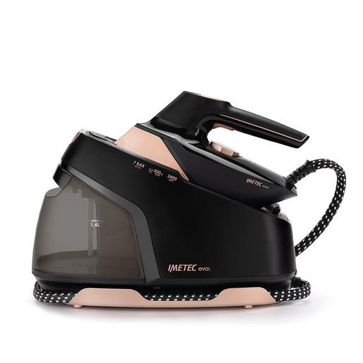 Imetec Evos, Ferro da Stiro con Caldaia, Tecnologia Flash Steam con Vapore Potenziato, Pressione fino a 7 bar, Piastra Infinity Glide Alta Scorrevolezza,