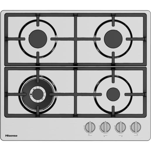 Hisense GM663XHFSI piano cottura Acciaio inox Da incasso 60 cm Gas 4 Fornello(i)