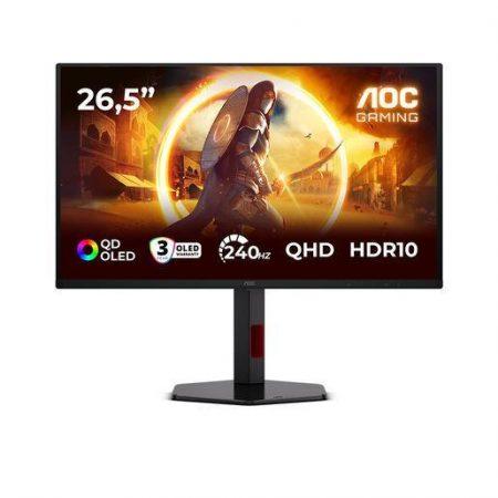 AOC G4 Q27G4ZDR Monitor PC 67,3 cm (26.5'') 2560 x 1440 Pixel Quad HD QD-OLED Nero, Rosso