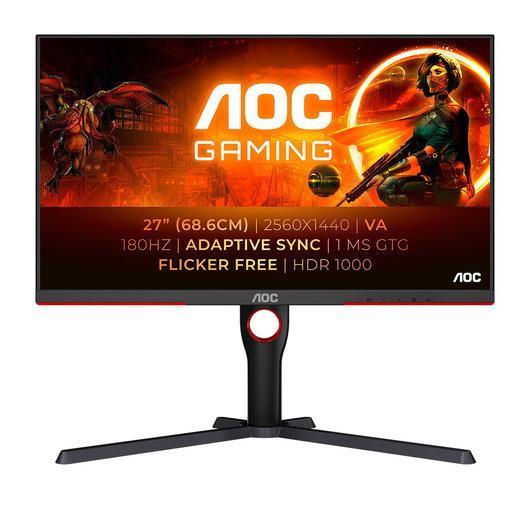AOC G3 Q27G3XMN/BK Monitor PC 68,6 cm (27'') 2560 x 1440 Pixel 2K Ultra HD LED Nero, Rosso