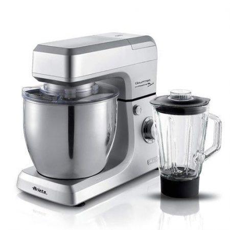 Ariete 1598 Gourmet Professional 7L Metal - Impastatrice Planetaria con Frullatore - Ciotola in Acciaio Inox - 7 L - Caraffa in vetro - 1200 Watt - 6 vel