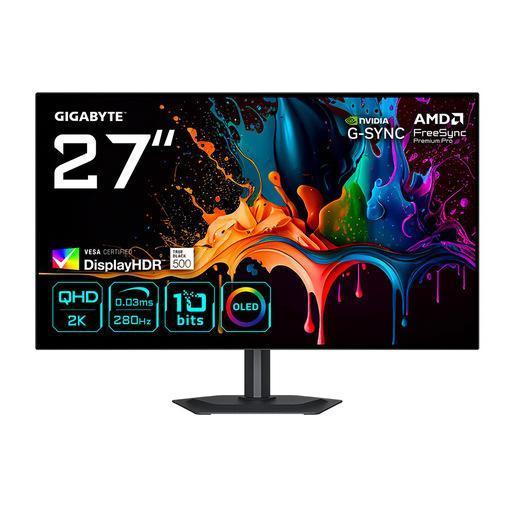 GIGABYTE MO27Q28G Monitor Gaming OLED 27'' QHD - 2560 x 1440, 280Hz, 0,03ms, 335 cd/m², Display HDR True Black 500, HDMI 2.1, DisplayPort 1.4