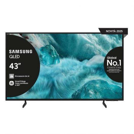 Samsung QLED AI TV 43'' QE43Q7FAAUXZT 4K, Processore Q4 AI, 4K Upscaling, Color Booster Pro, OTS Lite, Slim Look Design, Vision AI Smart TV, 2025