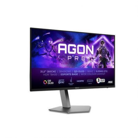 AOC AGON PRO AG326UD Monitor PC 80 cm (31.5”) 3840 x 2160 Pixel 4K Ultra HD QD-OLED Nero
