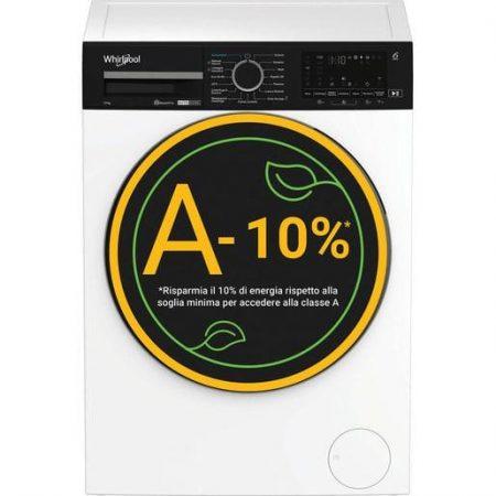 Whirlpool FRONT LOADER STD, Capacità 12kg, classe A -10%, bianco, Autodose, vapore, porta nera, Wi-Fi