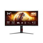 AOC G4 CU34G4 Monitor PC 86,4 cm (34'') 3440 x 1440 Pixel Wide Quad HD LED Nero, Rosso