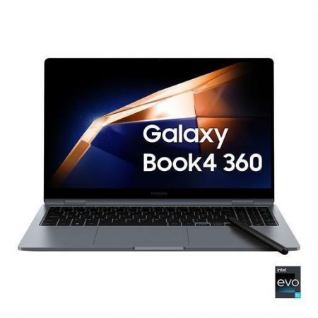 Samsung Galaxy Book4 360 Laptop, Intel® Core™ 5 120U, 16GB RAM, 512GB SSD, 15.6'' Super AMOLED, Windows 11 Home, Moonstone Gray