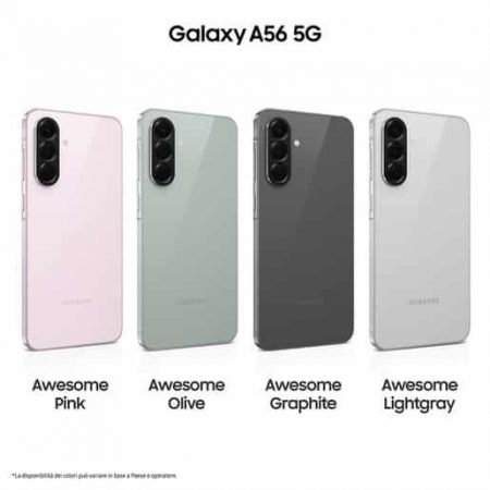 Samsung Galaxy A56 5G, Smartphone con Funzioni intelligenti, Display Super AMOLED 6.7'', 8GB RAM, 128GB, Camera 50MP, Batteria 5.000 mAh, IP67, Awesome O