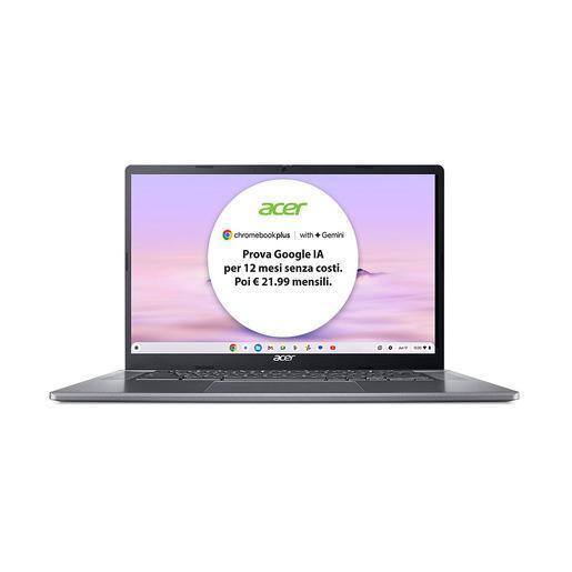 Acer Chromebook Plus 515 CB515-2H-34ZU Laptop con IA Google, 15.6'' Full HD, Intel Core i3-1215U, 8GB DDR5-SDRAM, 256GB SSD, Wi-Fi 6E (802.11ax), ChromeO