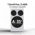 Lavatrice Candy MultiWash a carica frontale MQD410CBL911, 3 oblò, Libera installazione, 10 kg + 1kg + 1kg, 1400 RPM, Classe A, Bianco, L x P x A (mm) 600
