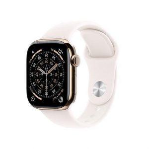 Apple Watch Series 11 GPS + Cellular 42mm Cassa Titanio Oro con Band Rosa Fard – M/L