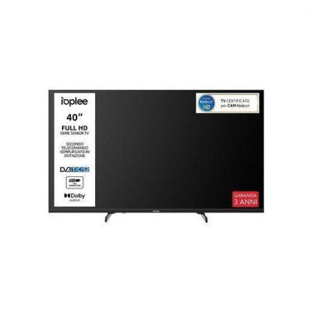 IOPLEE IOP40SEN TV Serie Senior, 40” FULL HD, Triplo tuner DVBT2/C/S2, Certificato TivuSAT, Piedini installabili in doppia posizione stretta/larga, Dolb