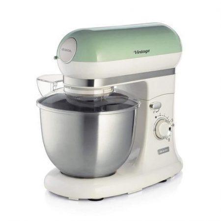 Ariete 1588 Impastatrice Planetaria - Pane, pizza e dolci - 7 Velocità - 3 Fruste - 5,5 Litri - Acciaio Inox - 2400 Watt - Linea Vintage - Verde