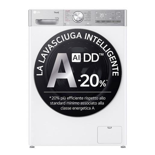 LG D4R9513TPWC Lavasciuga 13/7kg AI DD, Classe D, 1400 giri, TurboWash 360, Autodosaggio