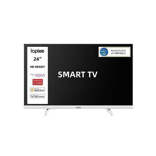 IOPLEE IOP24WVDA SMART TV Bianco 24'' HD, Sistema operativo VIDAA, Triplo tuner DVBT2/C/S2, Certificato TivuSAT, Dolby Audio, Parental Control