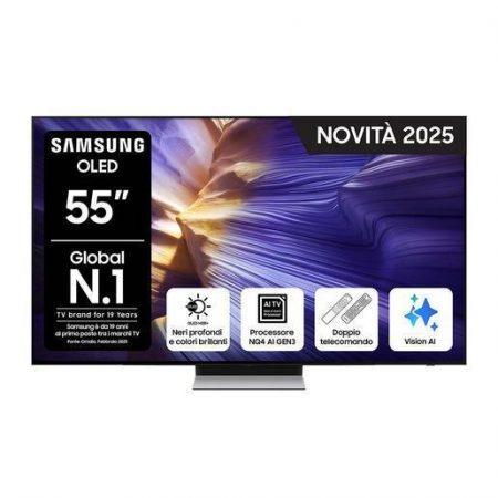 Samsung OLED AI TV 55” QE55S90FAEXZT 4K, Processore NQ4 AI Gen3, 4K AI Upscaling Pro, Schermo antiriflesso, OLED HDR, Dolby Atmos & OTS Lite, Laser Slim
