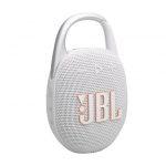 JBL Clip 5, Sistema audio portatile Waterproof e Dustproof con moschettone integrato, Bianco