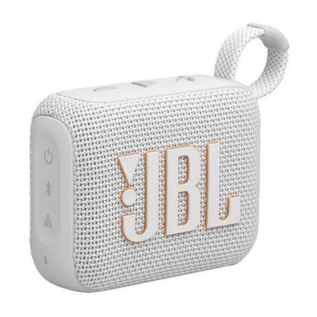 JBL Go 4, Sistema audio portatile waterproof e dustproof, Bianco