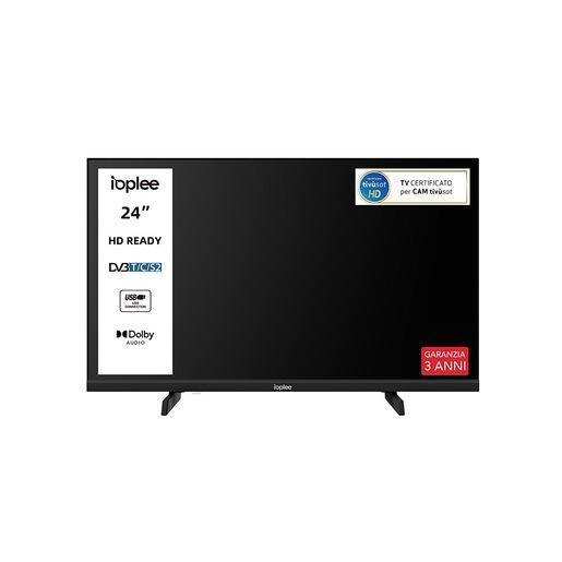 IOPLEE IOP24V2M10 TV 24'' HD, Triplo tuner DVBT2/C/S2, Certificato TivuSAT, Dolby Audio, Parental Control