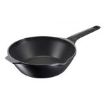 Lagostina Aroma, Wok 28 cm, Antiaderente, Compatibile con Induzione e Gas, Alluminio Pressofuso, Indicatore di Calore