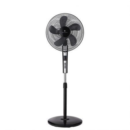 Electroline Ventilatore a piantana 5 pale 37cm telecomando nero-grigio