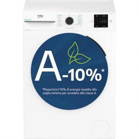 Beko b300 BMWUR8147EC: Lavatrice 8kg, classe A-10%, 1400giri, linea estetica NX, motore inverter, Display Touch, colore Bianco, oblò Nero, tecnologia Ene