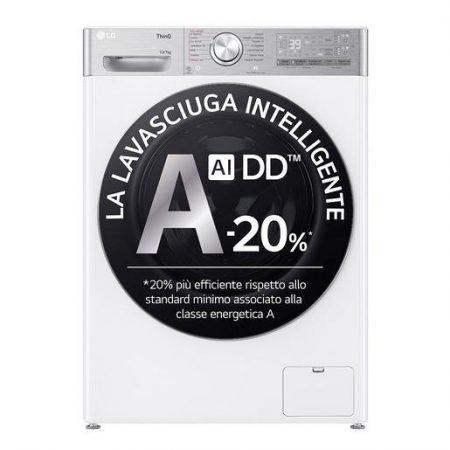 LG D4R9513TPWC Lavasciuga 13/7kg AI DD, Classe D, 1400 giri, TurboWash 360, Autodosaggio