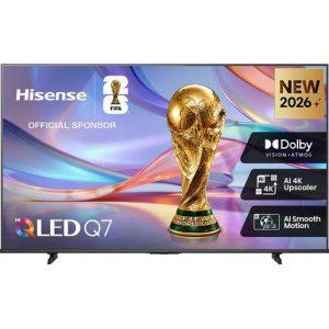Hisense Smart TV QLED 55” 4K TV 55Q7S, 60Hz, Audio Dolby Atmos, VIDAA OS con 1000+ APP, Dolby Vision IQ, HDR 10+, Game Mode Plus, Bluetooth, Wifi, Alexa