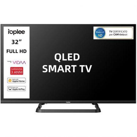 IOPLEE IOP32V2QM10 SMART TV QLED 32'' FULL HD, Sistema operativo VIDAA, Triplo tuner DVBT2/C/S2, Certificato TivuSAT, Piedistallo centrale, Dolby Audio,