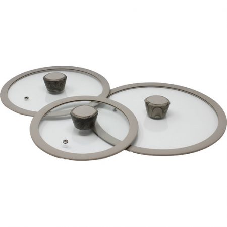 Pedrini coperchio in vetro con guarnizione in silicone, 24 cm