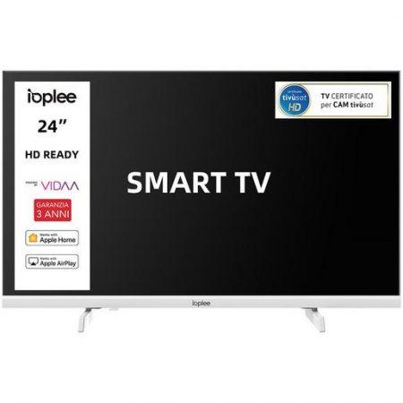 IOPLEE IOP24WVDA SMART TV Bianco 24'' HD, Sistema operativo VIDAA, Triplo tuner DVBT2/C/S2, Certificato TivuSAT, Dolby Audio, Parental Control