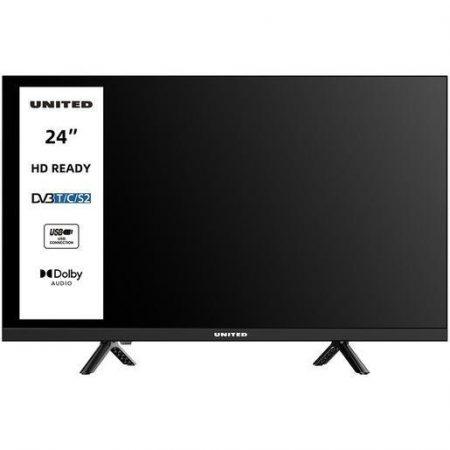 United UNLED24M10 TV 24'' HD, Triplo tuner DVBT2/C/S2 HEVC MAIN10, Dolby Audio, Parental Control