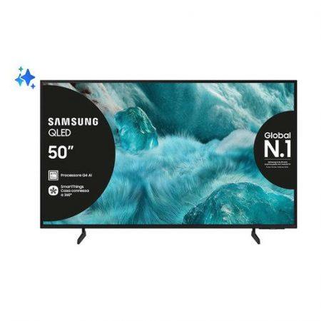 Samsung QLED AI TV 50'' QE50Q7FAAUXZT 4K, Processore Q4 AI, 4K Upscaling, Color Booster Pro, OTS Lite, Slim Look Design, Vision AI Smart TV, 2025