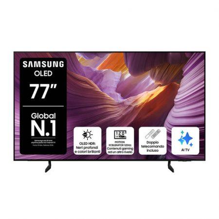 Samsung OLED AI TV 77'' QE77S85FAEXZT 4K, Processore NQ4 AI Gen2, 4K AI Upscaling, Schermo antiriflesso, OLED HDR, Dolby Atmos & OTS Lite, Contour Design