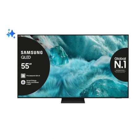 Samsung QLED AI TV 55'' QE55Q7F5AUXZT 4K, Processore Q4 AI, 4K Upscaling, Color Booster Pro, OTS Lite, Air Slim Design, Vision AI Smart TV, 2025