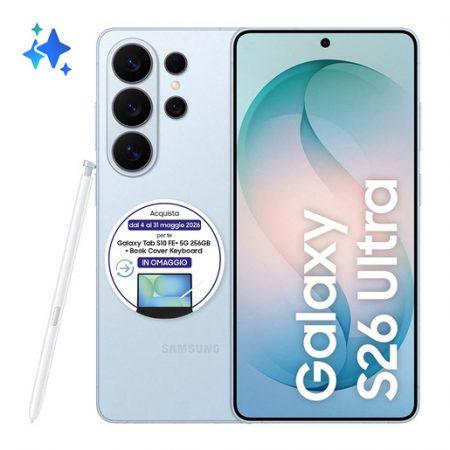 Samsung Galaxy S26 Ultra Smartphone AI, 512GB, Privacy Display integrato, Processore potente, Assistente Foto, Camera 200 MP, 5000 mAh, Sky Blue