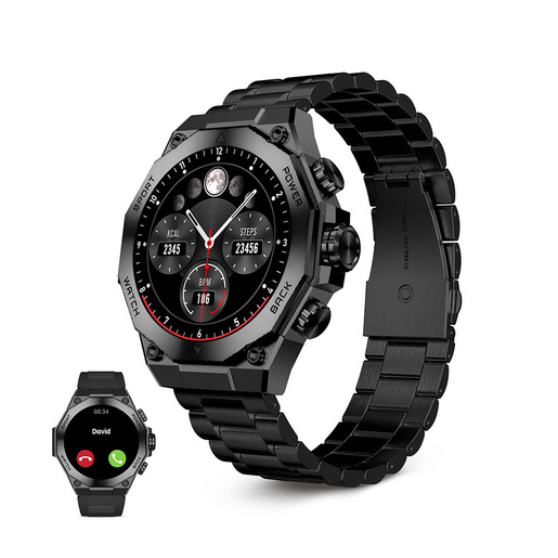 Ksix Titanium 3,63 cm (1.43'') AMOLED 55 mm Digitale 466 x 466 Pixel Touch screen Nero