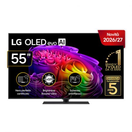 ~ai-cc33033d-1256-4572-9985-256a96c82624_ LG OLED evo AI 55'' Serie G6S OLED55G66LS, 4K, Hyper Radiant Color, Processore α11 Gen3, VRR 165Hz,G-Sync, SMART TV 2026