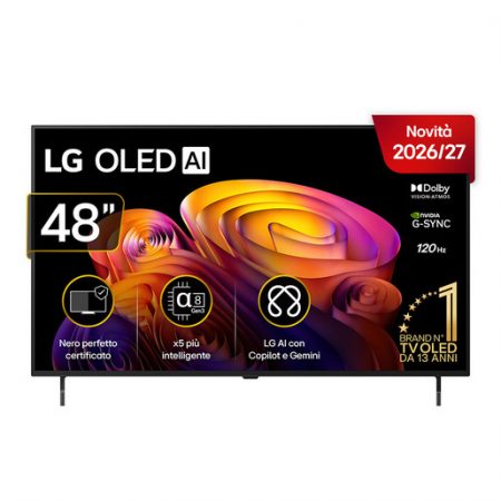 ~ai-3c138a06-85e9-438d-8480-babe3eb2a4ff_ LG OLED AI 48'' Serie B6E OLED48B6ELC, 4K, Nero perfetto, Dolby Vision, Processore α8 Gen3, 120Hz, G-Sync, SMART TV 2026