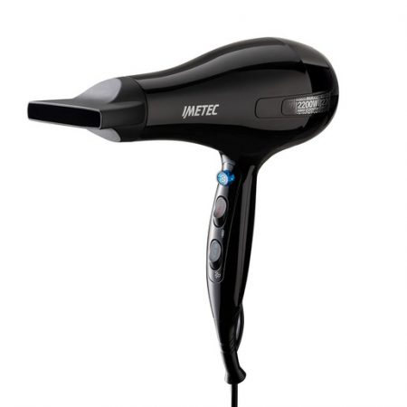 Imetec Asciugacapelli S6 2000, 2200W, 2 velocità, 3 temperature, Colpo Aria Fredda, Convogliatore Stretto