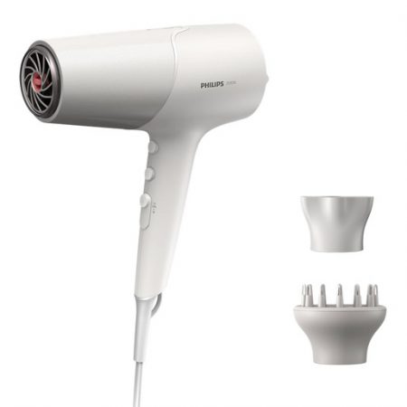 Philips Serie 5000 Asciugacapelli con teconologia termoprotettiva bianco con metalizzato BHD501/20